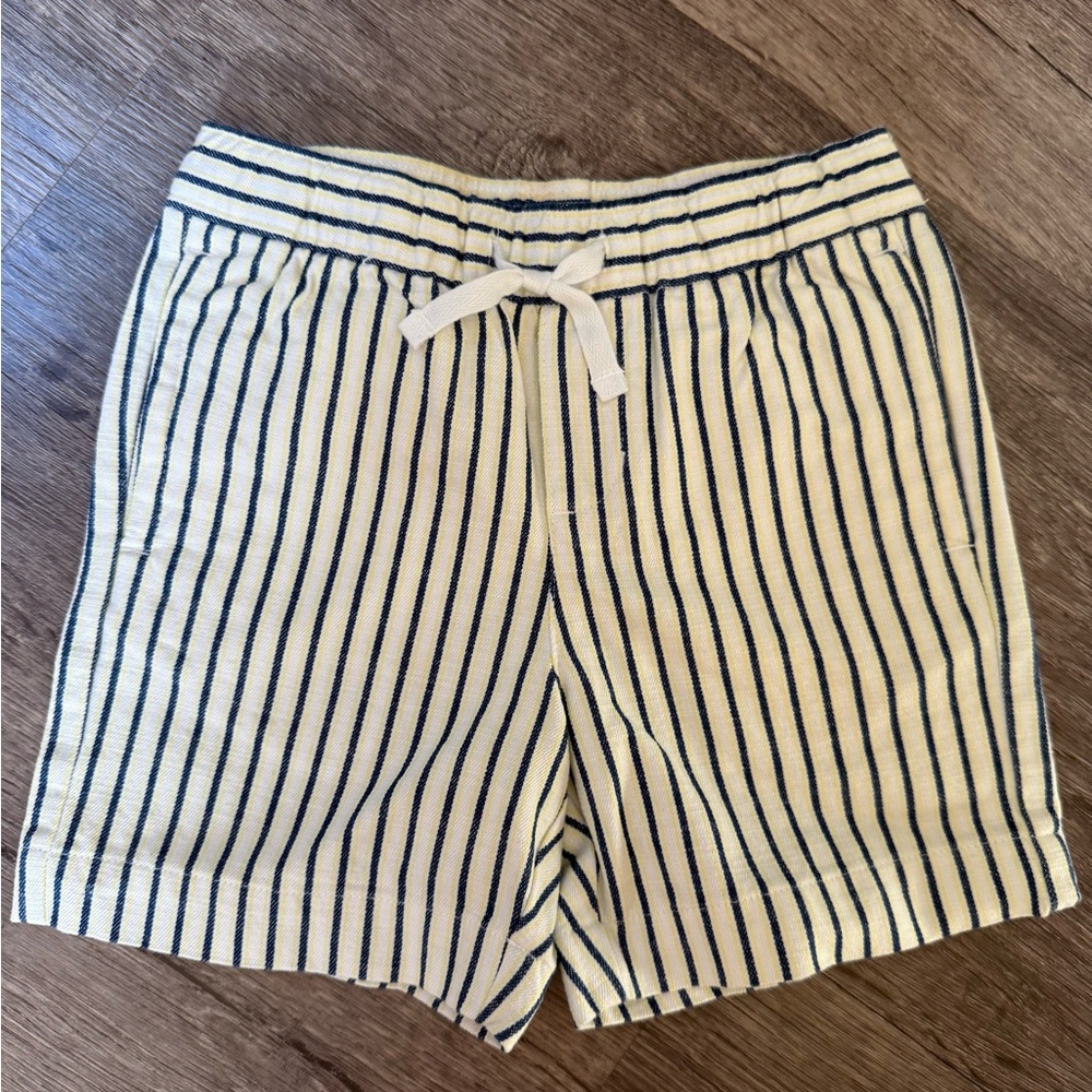 Janie and Jack Cream Shorts with Navy Stripe